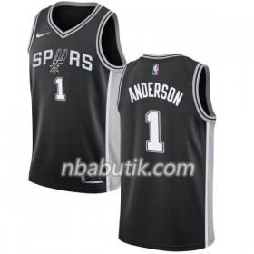 NBA Mænd Trøje San Antonio Spurs Kyle Anderson 1 Nike 2017-18 Sort Swingman
